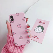 Load image into Gallery viewer, Pink iPhone Case with Cartoon Design