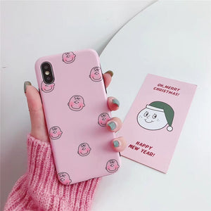 Pink iPhone Case with Cartoon Design